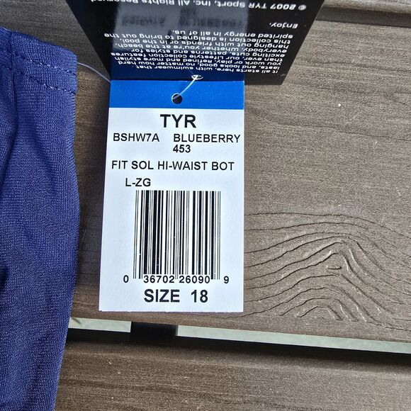 TYR Women Blue Aurora High Back Tankini Top (22W) & High-waisted Bottom (18) New - Picture 5 of 5